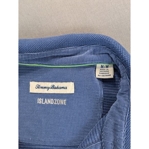 Tommy Bahama Island Zone Polo Shirt Medium Men's Blue Short Sleeve Modal Blend - Picture 2 of 9